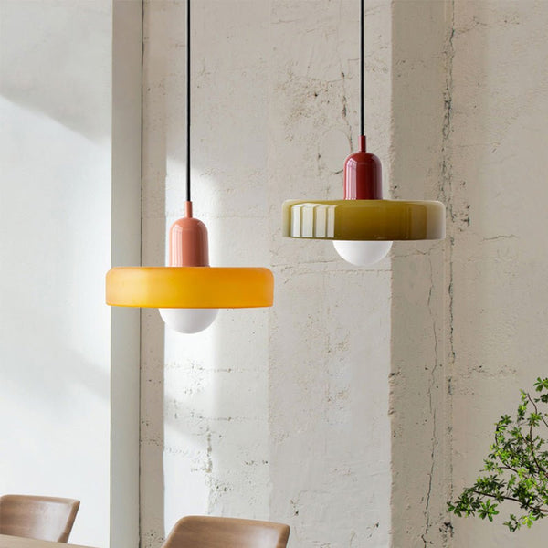 Luxe Nest - Bauhaus hanglamp van gekleurd Glas