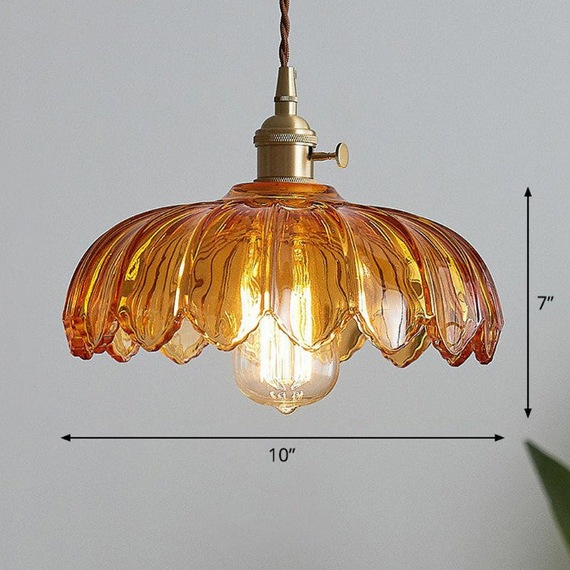 Luxe Nest - Vintage glazen bloem hanglamp