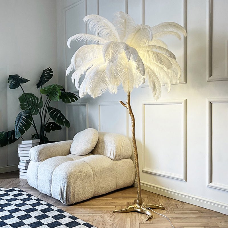 Luxe Nest - Nordic Struisvogel Veren Vloerlamp