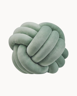 Luxe Nest - Decoratief Knoopkussen - Velvet - Mintgroen Zwart Lichtgrijs