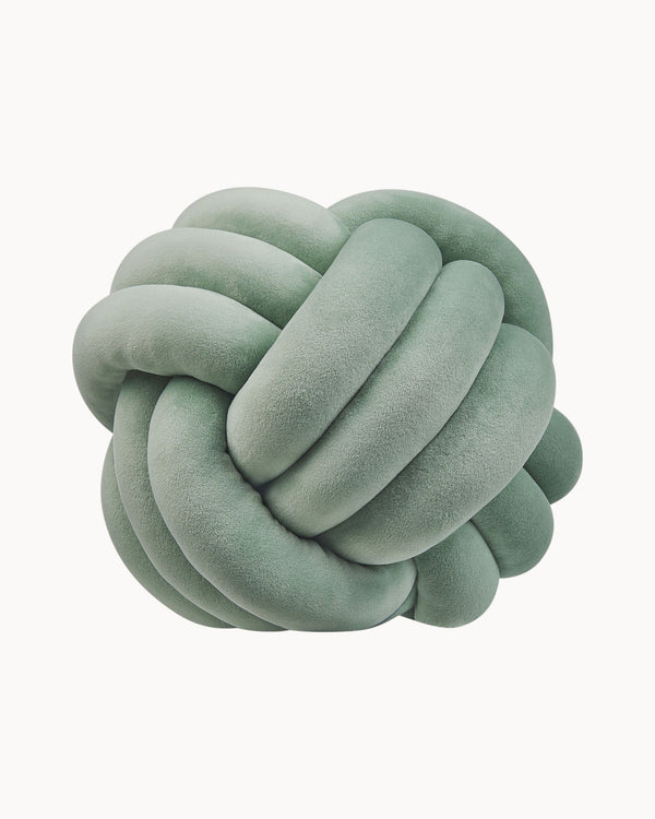 Luxe Nest - Decoratief Knoopkussen - Velvet - Mintgroen Zwart Lichtgrijs