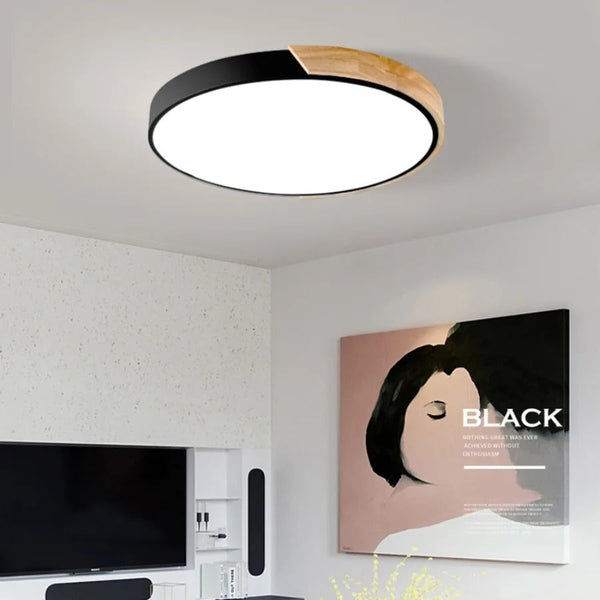 LX Wooden Macaron Plafondlamp