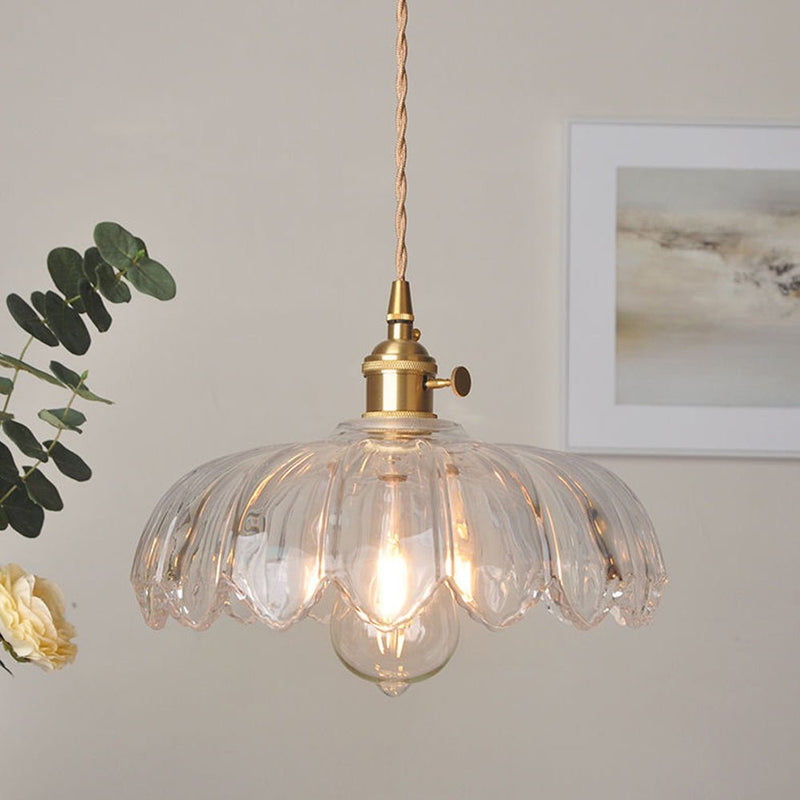 Luxe Nest - Vintage glazen bloem hanglamp