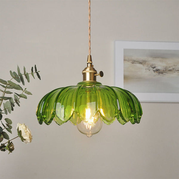 Luxe Nest - Vintage glazen bloem hanglamp