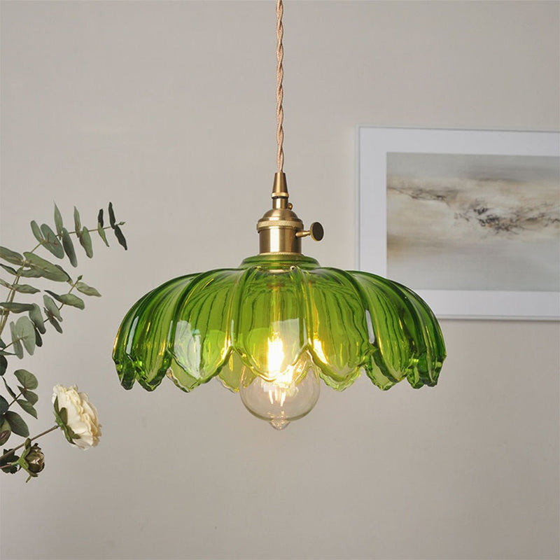 Luxe Nest - Vintage glazen bloem hanglamp