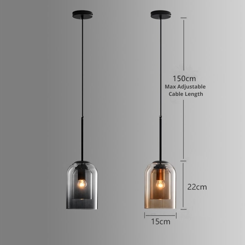 Luxe Nest - Mica Mid-Century Hanglampen met dubbel glas