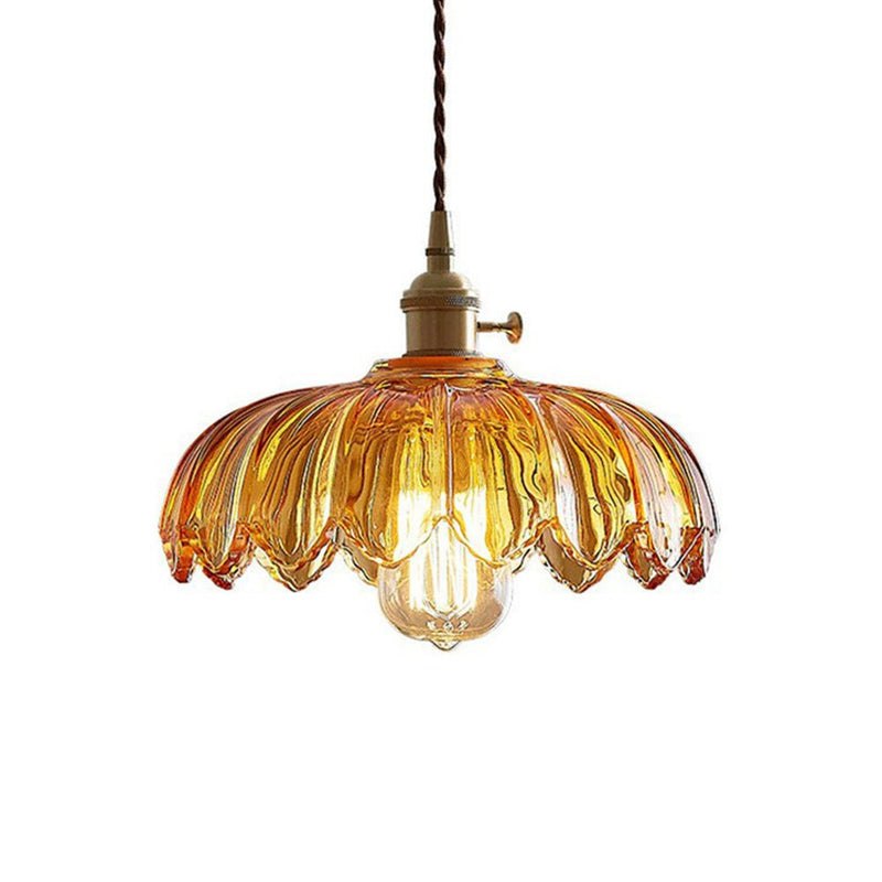 Luxe Nest - Vintage glazen bloem hanglamp
