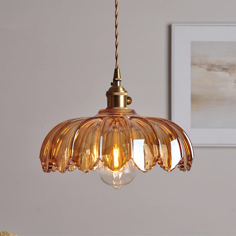 Luxe Nest - Vintage glazen bloem hanglamp