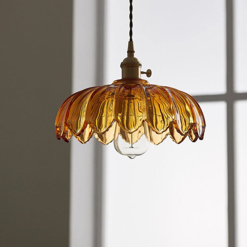 Luxe Nest - Vintage glazen bloem hanglamp