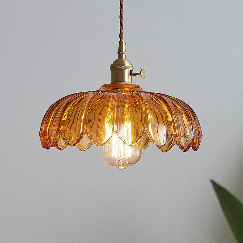 Luxe Nest - Vintage glazen bloem hanglamp
