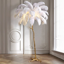 Luxe Nest - Nordic Struisvogel Veren Vloerlamp