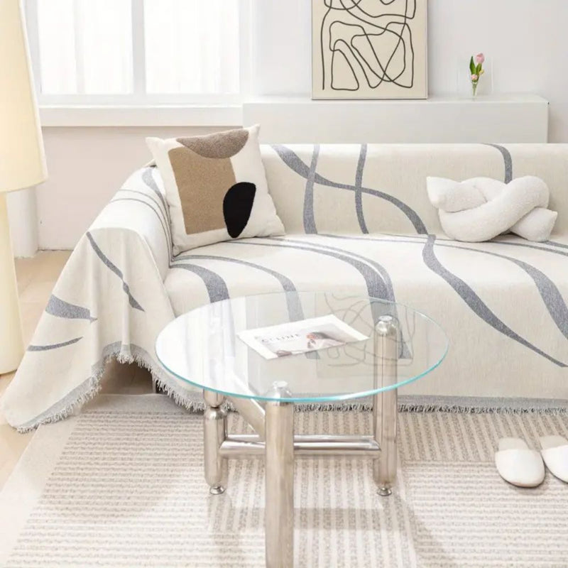 Luxe Nest - Golflijnen Chenille Bankhoezen