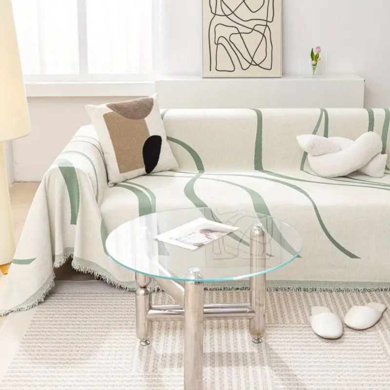 Luxe Nest - Golflijnen Chenille Bankhoezen