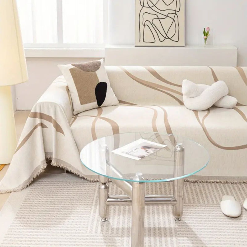 Luxe Nest - Golflijnen Chenille Bankhoezen
