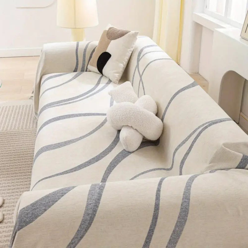 Luxe Nest - Golflijnen Chenille Bankhoezen