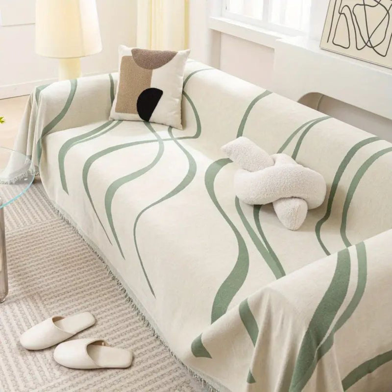 Luxe Nest - Golflijnen Chenille Bankhoezen