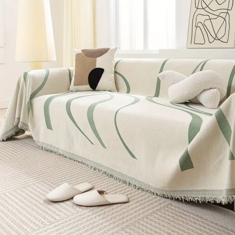 Luxe Nest - Golflijnen Chenille Bankhoezen