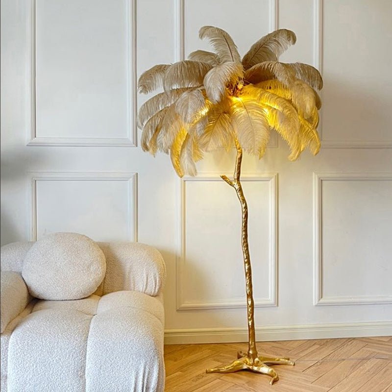 Luxe Nest - Nordic Struisvogel Veren Vloerlamp